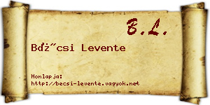 Bécsi Levente névjegykártya