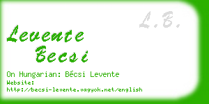 levente becsi business card